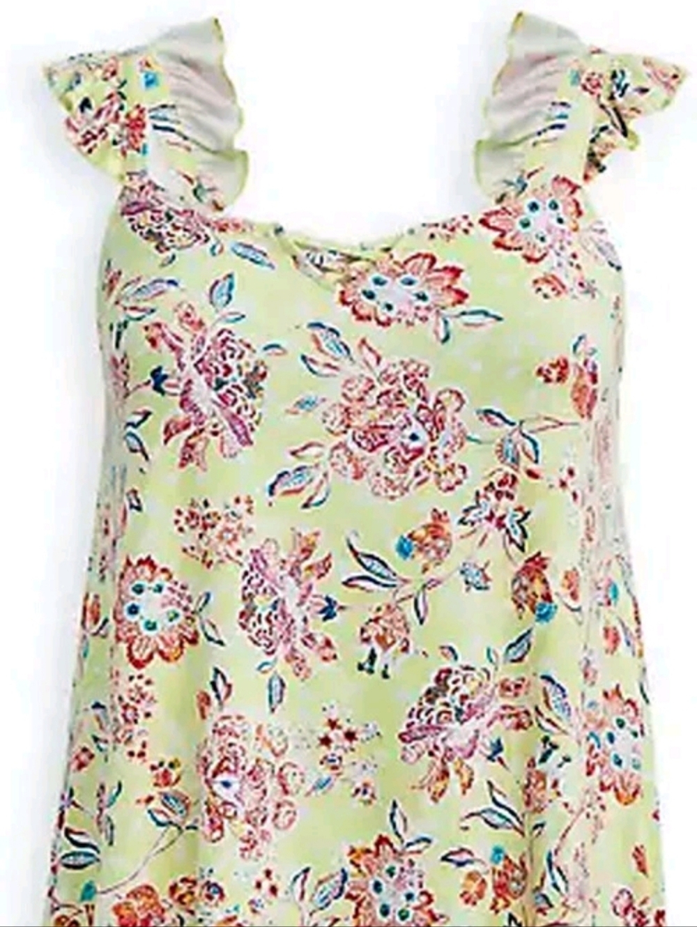 Torrid Supersoft Knit Yellow Floral Ruffle-Strap Camisole Stretch Modal Size 3X - Picture 5 of 8